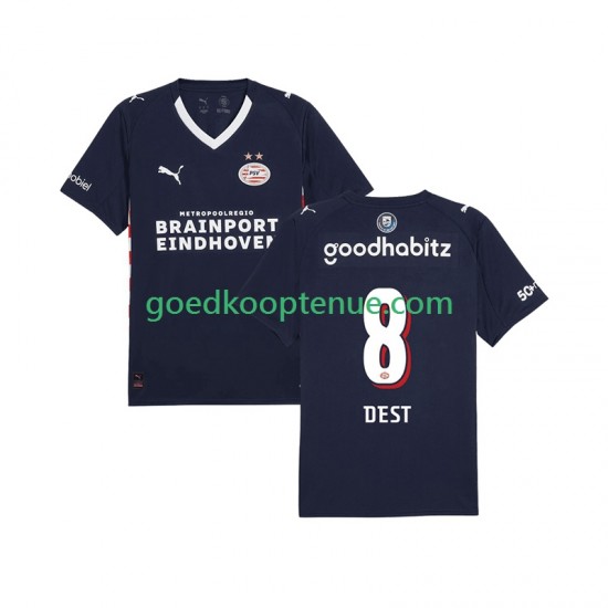 Uit Tenue van PSV Eindhoven Sergino Dest 8 Heren 2025-26 Korte Mouw