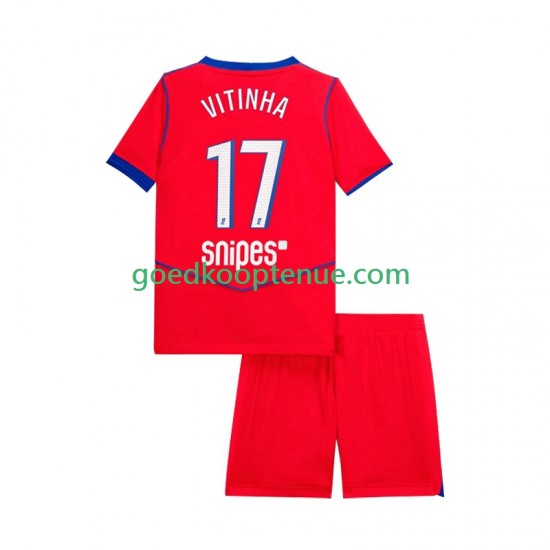 3de Tenue van Paris Saint-Germain Vitinha 17 Kind 2-13 jaar 2025-26 Korte Mouw