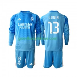 Thuis Tenue van Real Madrid Keepersshirt Andriy Lunin 13 Kind 2-13 jaar 2025-26 Lange Mouw