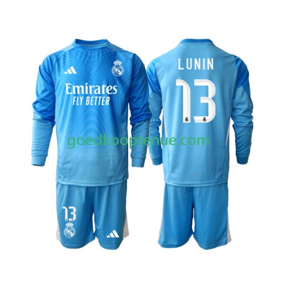 Thuis Tenue van Real Madrid Keepersshirt Andriy Lunin 13 Kind 2-13 jaar 2025-26 Lange Mouw Thuis Tenue van Real Madrid Keepersshirt Andriy Lunin 13 Kind 2-13 jaar 2025-26 Lange Mouw