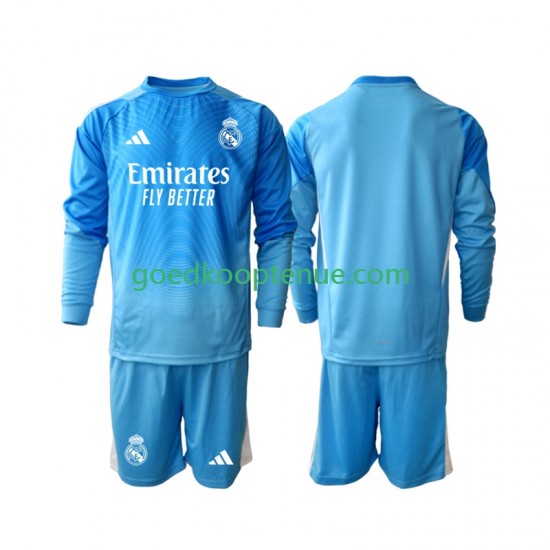 Thuis Tenue van Real Madrid Keepersshirt Kind 2-13 jaar 2025-26 Lange Mouw