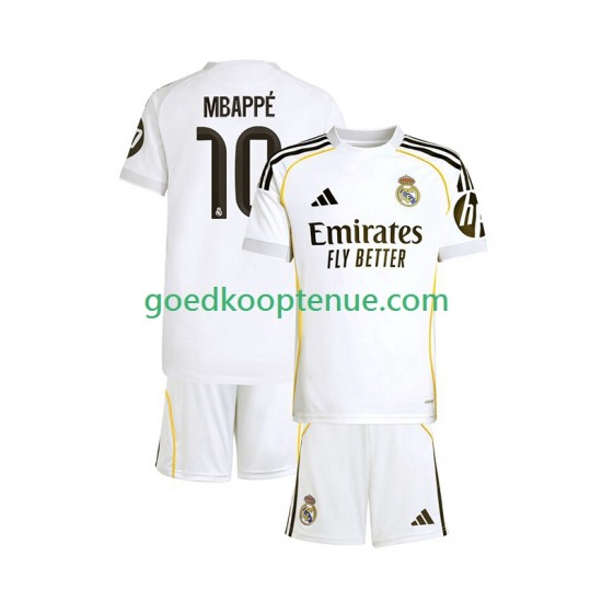 Thuis Tenue van Real Madrid Kylian Mbappe 10 Kind 2-13 jaar 2025-26 Korte Mouw