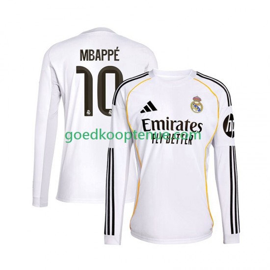 Thuis Tenue van Real Madrid Kylian Mbappe 10 Heren 2025-26 Lange Mouw