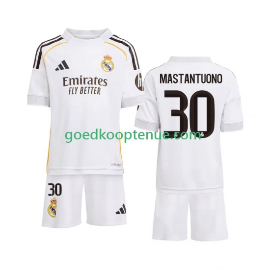 Thuis Tenue van Real Madrid Mastantuono 30 Kind 2-13 jaar 2025-26 Korte Mouw