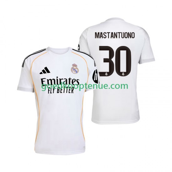 Thuis Tenue van Real Madrid Mastantuono 30 Heren 2025-26 Korte Mouw