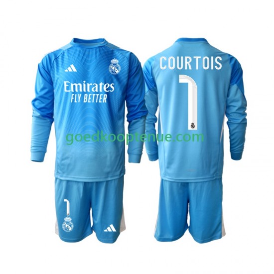 Thuis Tenue van Real Madrid Thibaut Courtois 1 Kind 2-13 jaar 2025-26 Lange Mouw