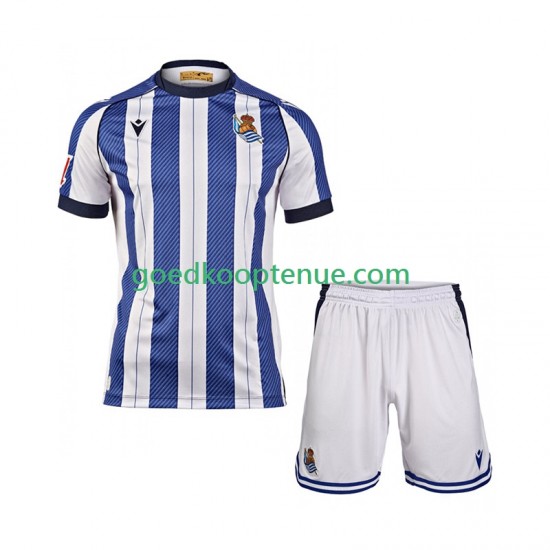Thuis Tenue van Real Sociedad Kind 2-13 jaar 2025-26 Korte Mouw