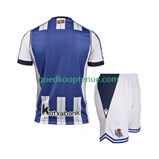 Thuis Tenue van Real Sociedad Kind 2-13 jaar 2025-26 Korte Mouw