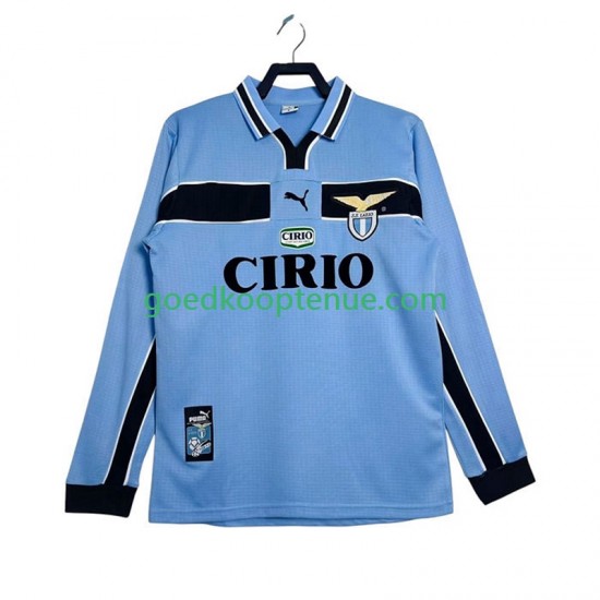 Thuis Retro Tenue van SS Lazio Heren 1998 1999 Lange Mouw Thuis Retro Tenue van SS Lazio Heren 1998 1999 Lange Mouw