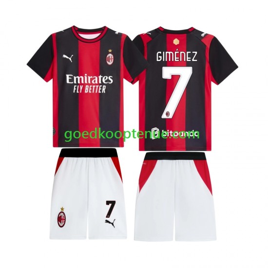 Thuis Tenue van AC Milan Gimenez 7 Kind 2-13 jaar 2026-27 Korte Mouw