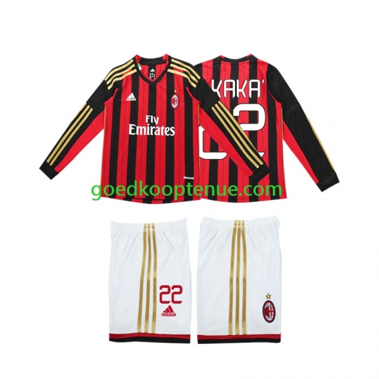 Thuis Retro Tenue van AC Milan Kaka 22 2013 2014 Kind 2-13 jaar Lange Mouw