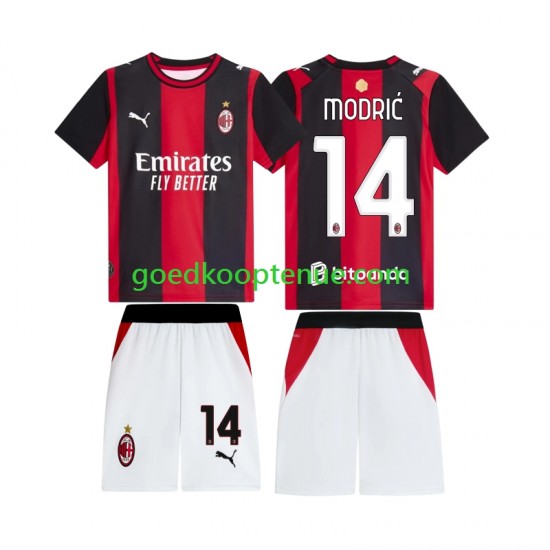 Thuis Tenue van AC Milan Luka Modric 14 Kind 2-13 jaar 2026-27 Korte Mouw