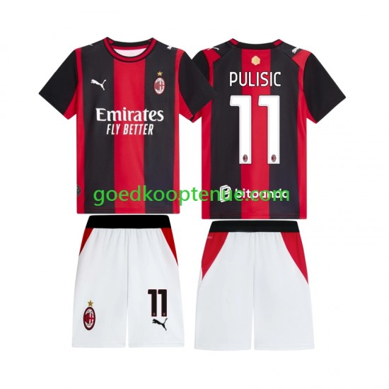 Thuis Tenue van AC Milan Pulisic 11 Kind 2-13 jaar 2026-27 Korte Mouw