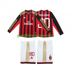 Thuis Retro Tenue van AC Milan RONALDINHO 80 2013 2014 Kind 2-13 jaar Lange Mouw