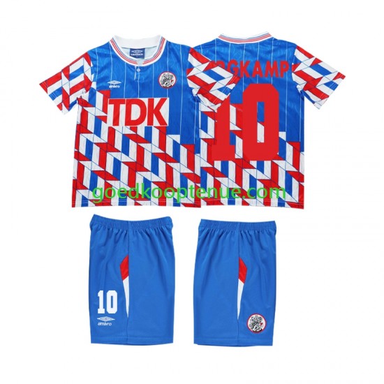 Uit Retro Tenue van AFC Ajax BERGKAMP 10 1989 1990 Kind 2-13 jaar Lange Mouw
