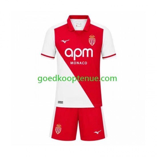 Thuis Tenue van AS Monaco Kind 2-13 jaar 2026-27 Korte Mouw