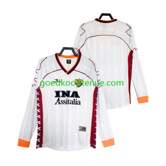 Uit Retro Tenue van AS Roma 2000 Heren 1999 Lange Mouw