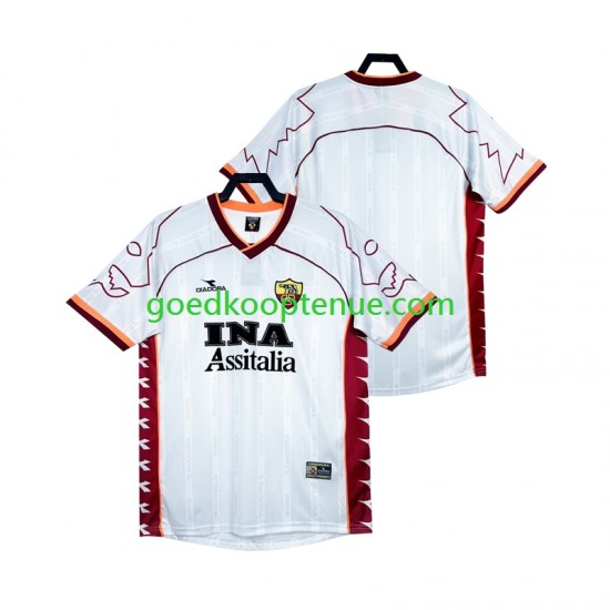 Uit Retro Tenue van AS Roma 2000 Heren 1999 Korte Mouw