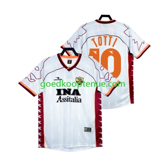 Uit Retro Tenue van AS Roma Totti 10 2000 Heren 1999 Korte Mouw