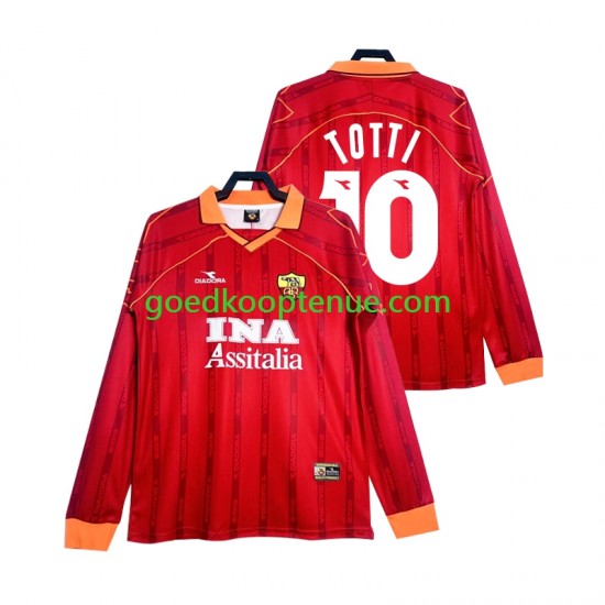 Thuis Retro Tenue van AS Roma Totti 10 2000 Heren 1999 Lange Mouw