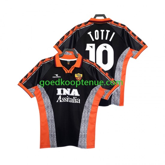 3de Retro Tenue van AS Roma Totti 10 Heren 1998 1999 Korte Mouw
