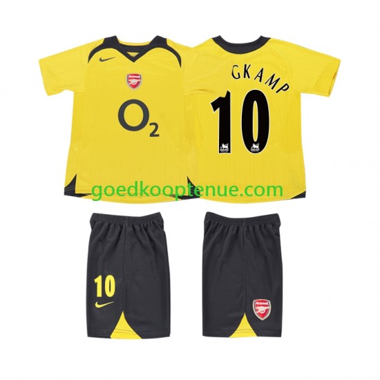 Uit Retro Tenue van Arsenal BERGKAMP 10 2005 Kind 2-13 jaar 2006 Korte Mouw