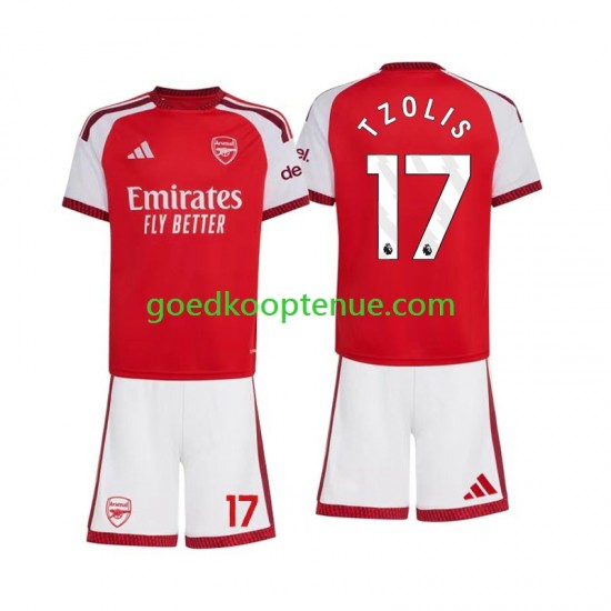 Thuis Tenue van Arsenal Christos Tzolis 17 Kind 2-13 jaar 2026-27 Korte Mouw