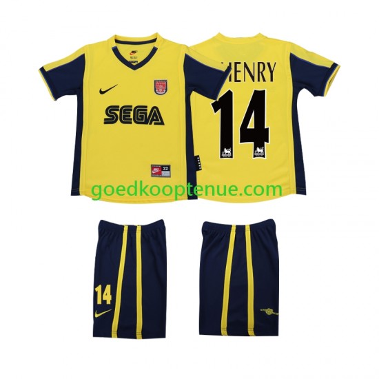 Uit Retro Tenue van Arsenal Thierry Henry 14 2000 2001 Kind 2-13 jaar Korte Mouw
