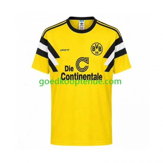 Thuis Retro Tenue van Borussia Dortmund 1989 Heren Korte Mouw