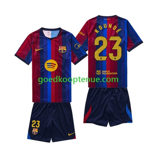 Thuis Tenue van FC Barcelona Jules Kounde 23 Kind 2-13 jaar 2026-27 Korte Mouw