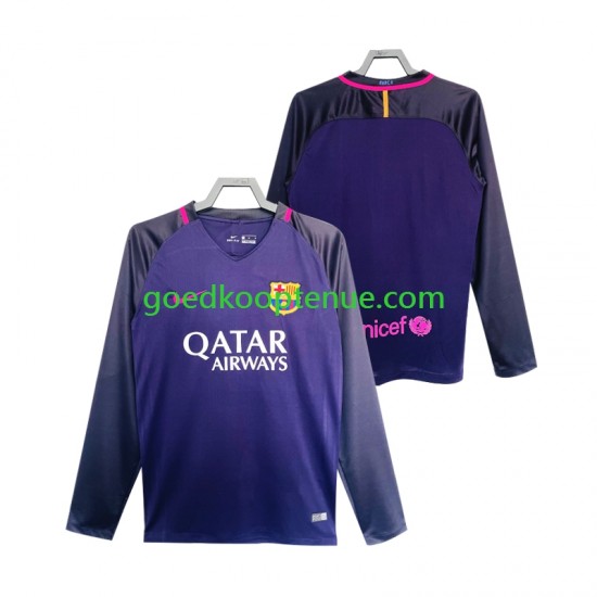 Uit Retro Tenue van FC Barcelona 2016 2017 Heren Lange Mouw