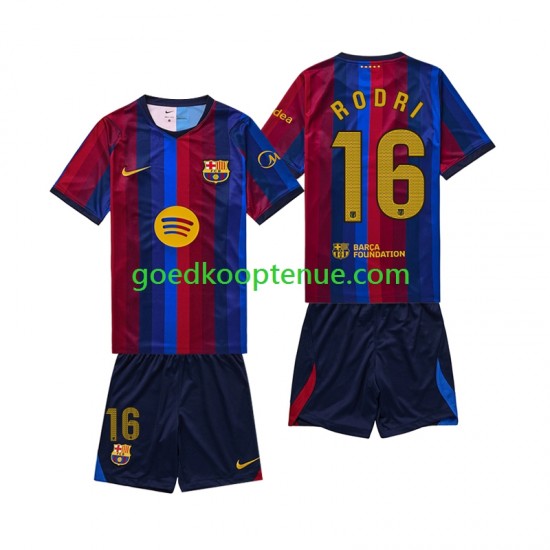 Thuis Tenue van FC Barcelona Rodri 16 Kind 2-13 jaar 2026-27 Korte Mouw