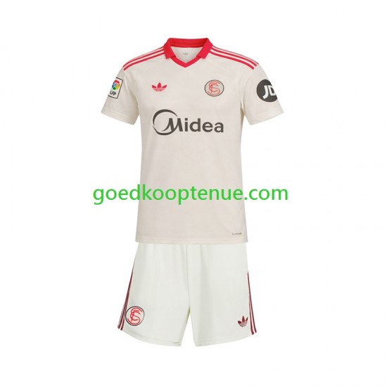 Thuis Retro Tenue van Sevilla FC Kind 2-13 jaar 2025-26 Korte Mouw