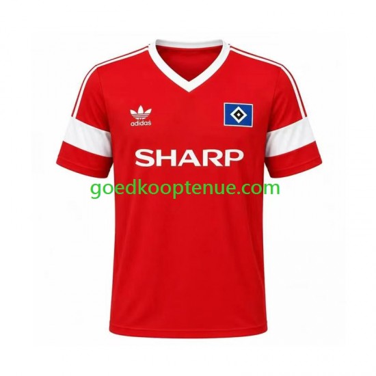 Uit Retro Tenue van Hamburger SV 1988 Heren Korte Mouw
