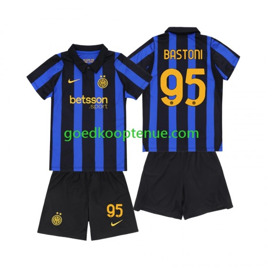 Thuis Tenue van Inter Milan Alessandro Bastoni 95 Kind 2-13 jaar 2026-27 Korte Mouw