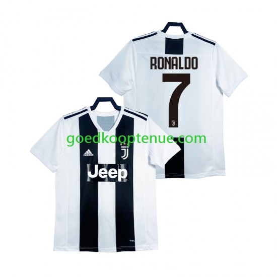 Thuis Retro Tenue van Juventus Cristiano Ronaldo 2018 2019 Heren Korte Mouw