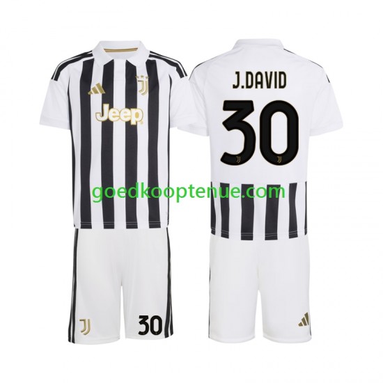 Thuis Tenue van Juventus Jonathan David 30 Kind 2-13 jaar 2026-27 Korte Mouw