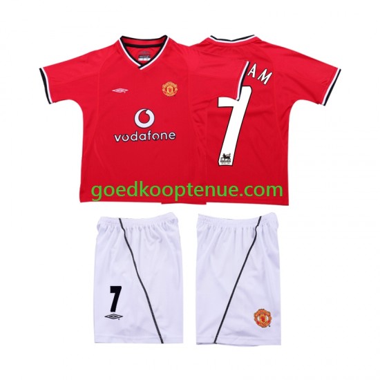 Thuis Retro Tenue van Manchester United BECKHAM 7 2000 Kind 2-13 jaar 2002 Korte Mouw