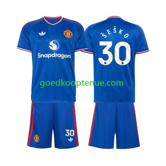 Uit Tenue van Manchester United Benjamin Sesko 30 Kind 2-13 jaar 2026-27 Korte Mouw