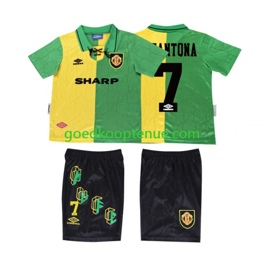 3de Retro Tenue van Manchester United CANTONA 7 1992 Kind 2-13 jaar 1994 Korte Mouw