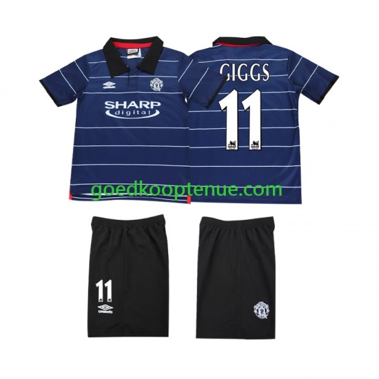 Uit Retro Tenue van Manchester United GIGGS 11 2000 Kind 2-13 jaar 1999 Korte Mouw