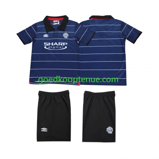Uit Retro Tenue van Manchester United 2000 Kind 2-13 jaar 1999 Korte Mouw