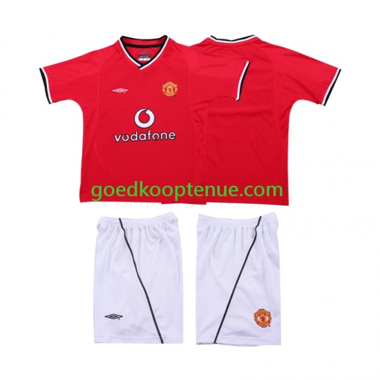 Thuis Retro Tenue van Manchester United 2000 Kind 2-13 jaar 2002 Korte Mouw