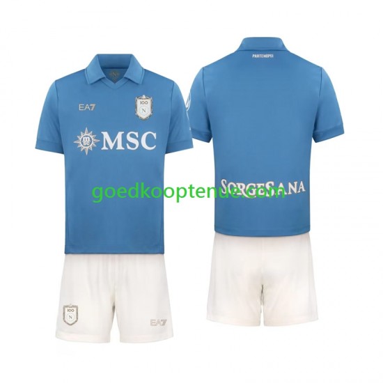 Thuis Tenue van Napoli Kind 2-13 jaar 2026-27 Korte Mouw