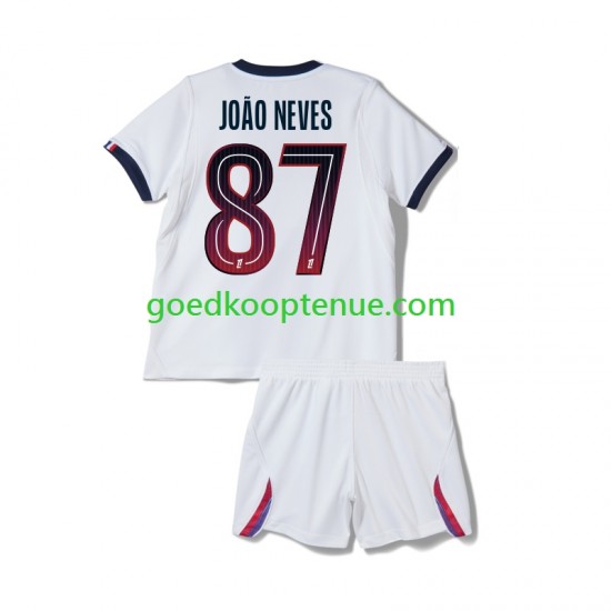 Uit Tenue van Paris Saint-Germain Joao Neves 87 Kind 2-13 jaar 2026-27 Korte Mouw
