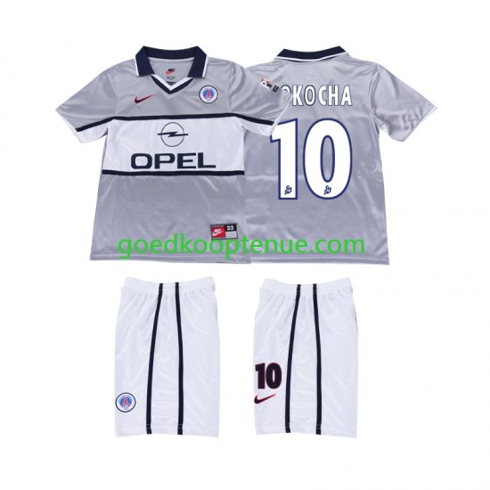 Uit Retro Tenue van Paris Saint-Germain OKOCHA 10 2000 2001 Kind 2-13 jaar Korte Mouw