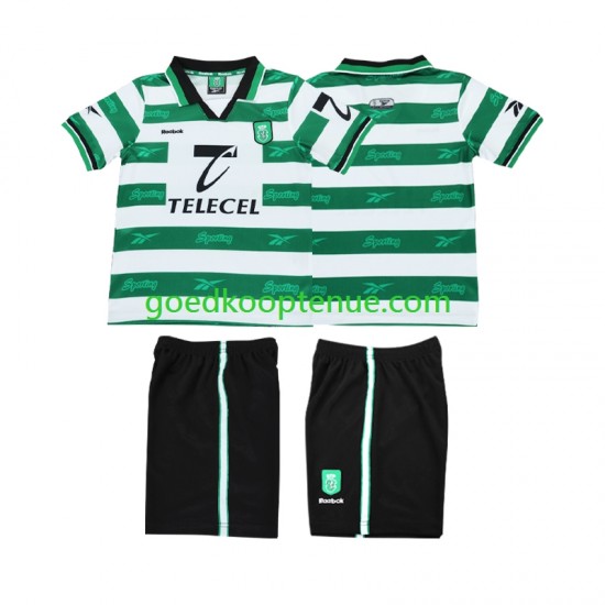 Thuis Retro Tenue van Sporting CP 2000 Kind 2-13 jaar 1999 Korte Mouw