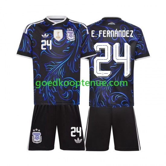 Uit Tenue van Argentinië Enzo Fernandez 24 Kind 2-13 jaar WK 2026 Korte Mouw