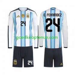 Thuis Tenue van Argentinië Enzo Fernandez 24 Kind 2-13 jaar WK 2026 Lange Mouw