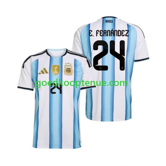 Thuis Tenue van Argentinië Enzo Fernandez 24 Heren WK 2026 Korte Mouw